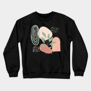 Abstract shapes dots lines and leaves digital design illustration Crewneck Sweatshirt